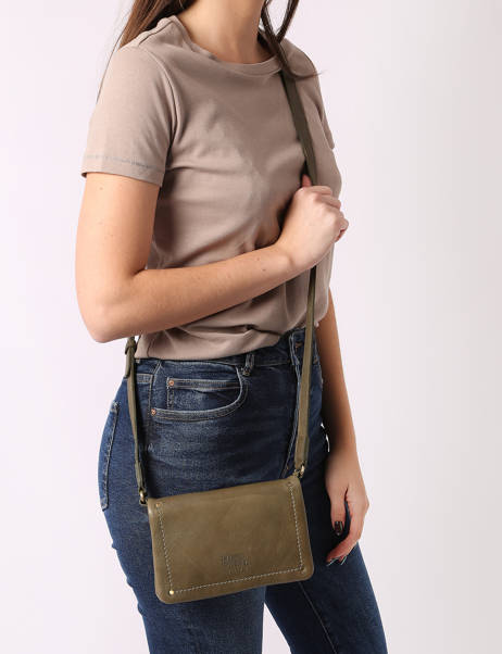 Sac Bandoulière Boston Cuir Basilic pepper Vert boston BBOS03 vue secondaire 1