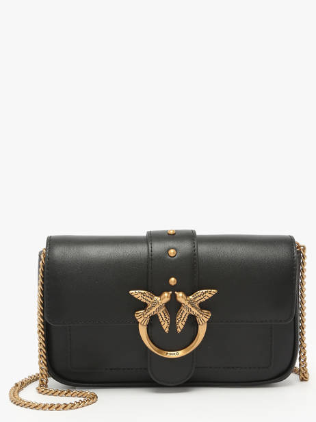 Sac Bandoulière Love Bag Icon Cuir Pinko Noir love bag icon A0F1