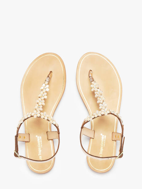 Nu-pieds En Cuir Les tropeziennes Or women HOFLEUR vue secondaire 3