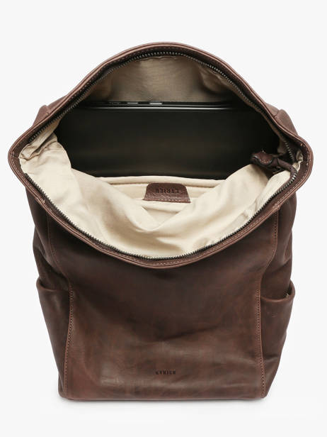 Sac à Dos Spider 2 Compartiments Cuir Etrier Marron spider ESPI8102 vue secondaire 3