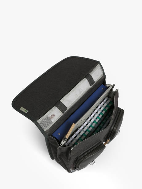 Cartable à Roulettes Enfant 2 Compartiments Cameleon Gris vintage urban CR38 vue secondaire 3