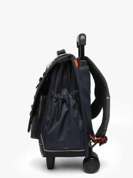 Cartable à Roulettes 3 Compartiments Cameleon Bleu vintage urban CR41 vue secondaire 2