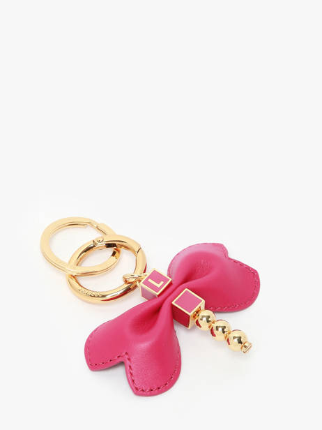 Porte-clefs Libellule Cuir Et Métal Lancel Rose charms A13868 vue secondaire 1