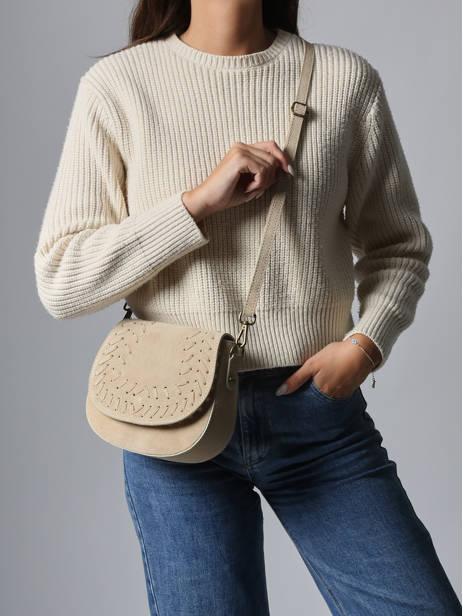 Sac Bandoulière Velvet Cuir Milano Beige velvet VE25062 vue secondaire 1