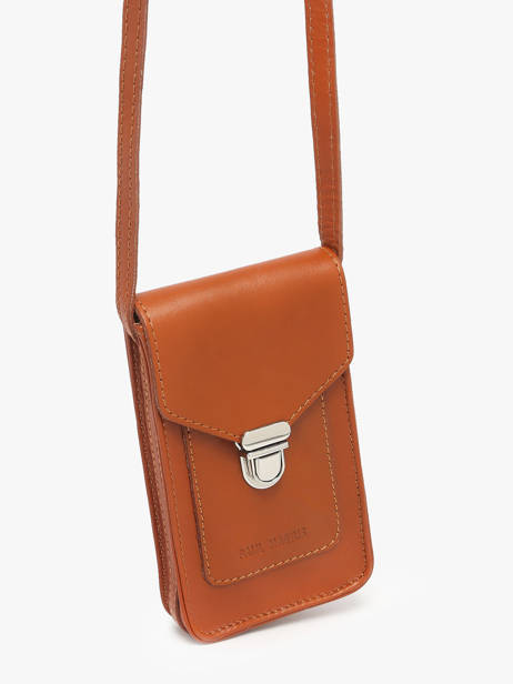 Le Porte-téléphone Cuir Paul marius Marron vintage TELEPHON vue secondaire 2