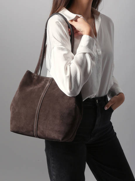 Sac Porté épaule Cabas Cuir Vanessa bruno Marron cabas 29V40874 vue secondaire 1