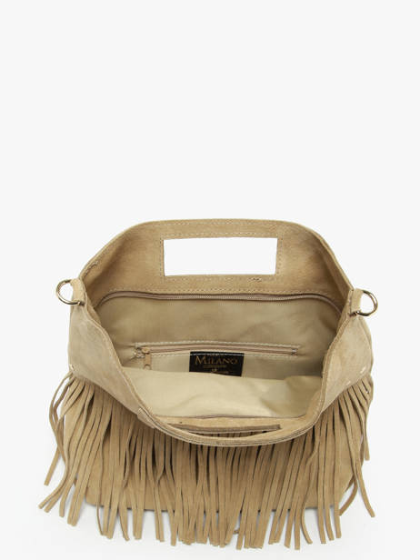 Sac Bandoulière Velvet Cuir Milano Beige velvet VE25091 vue secondaire 3
