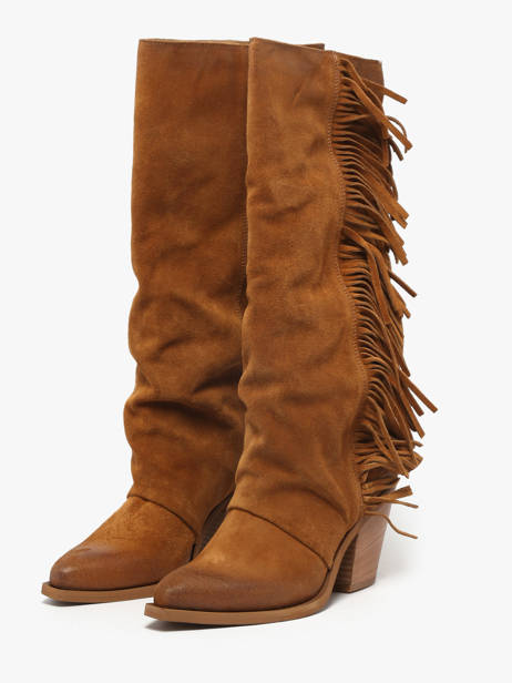 Bottes à Talon En Cuir Metisse Marron women XD1040 vue secondaire 1