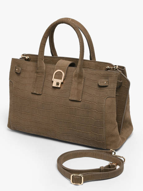 Sac Porté Main M Equestre Croco Cuir Etrier Marron equestre croco EEQC142M vue secondaire 2