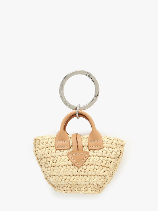 Longchamp Le roseau raphia Porte clés Beige