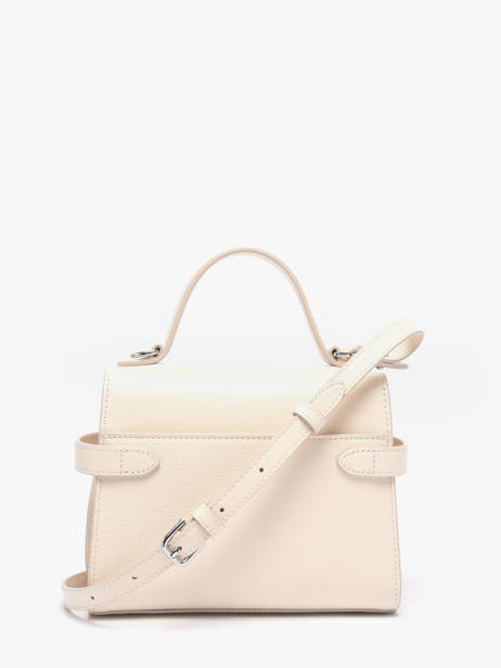 Sac Bandoulière S Double Rabat Emilie Cuir Grainé Le tanneur Blanc emily TEMI1006 vue secondaire 4