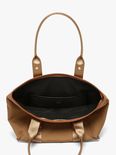 Sac Cabas Zippé M Mistral Rollable Nylon Et Cuir Lancel Marron mistral A13995 vue secondaire 3