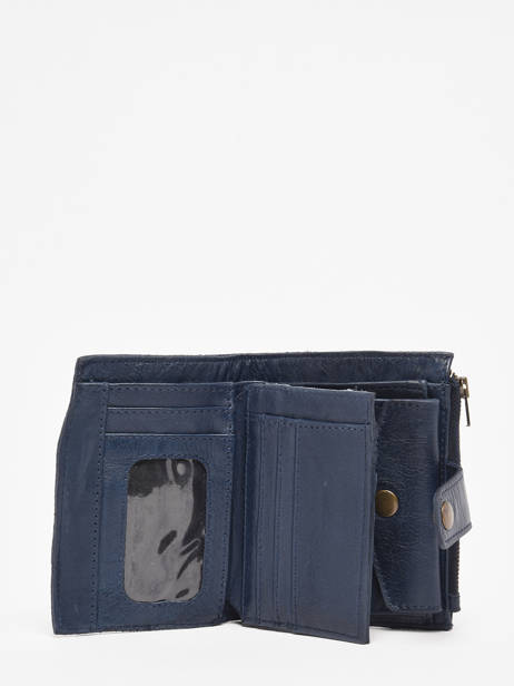 Porte-monnaie Porte-cartes Cow Cuir Basilic pepper Bleu cow BCOW94 vue secondaire 1